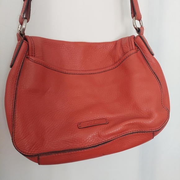 Cole Haan Orange Leather Shoulder Bag - Picture 2 of 7